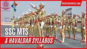 SSC MTS Syllabus & Havaldar Syllabus 2024