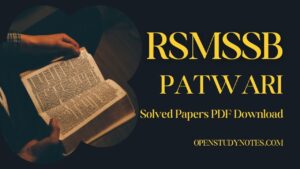 RSMSSB Patwari Solved Papers PDF Download