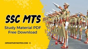 SSC MTS Study Material PDF Free Download