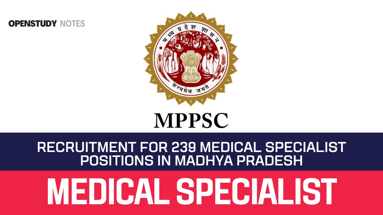 Recruitment for 239 Medical Specialist Positions in Madhya Pradesh