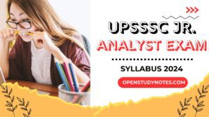 UPSSSC Junior Analyst Syllabus 2024 and Exam Pattern