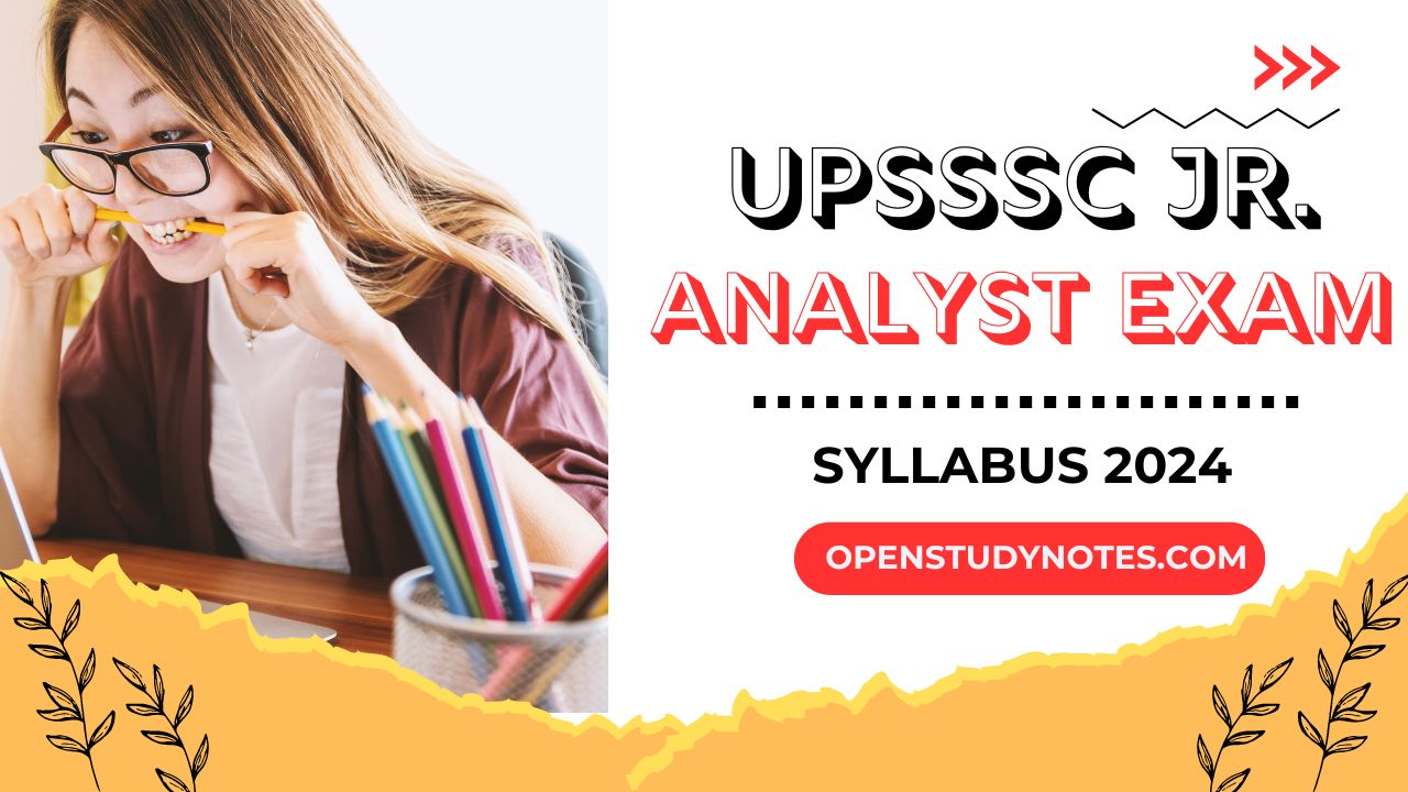 UPSSSC Junior Analyst Syllabus 2024 and Exam Pattern