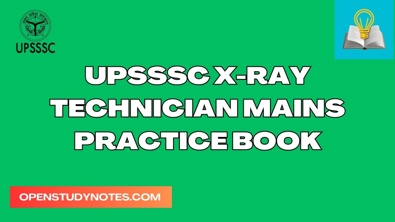 UPSSSC X-Ray Technician Mains Practice Book