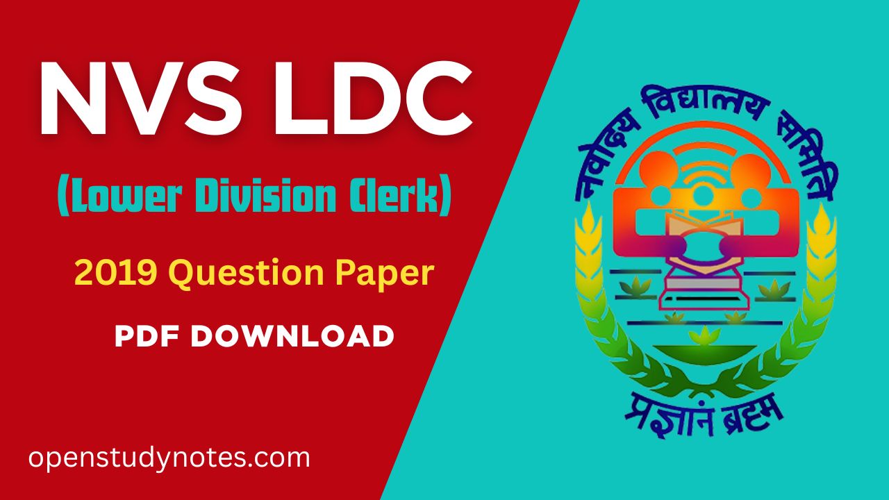 NVS LDC 2019 Question Paper with Answer Key PDF, NVS LDC previous year question paper PDF, NVS Clerk 2019 question paper all shifts, Navodaya Vidyalaya Samiti LDC 2019 paper, NVS LDC solved paper 2019, NVS LDC answer key PDF download, NVS Lower Division Clerk old question papers